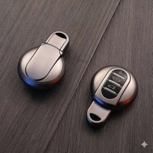 Bin1çeşit Mini Cooper-S Uyumlu Smart 3 Buton Silikon Oto Anahtar Kumanda Kabı Kılıf Gri