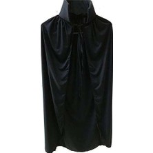 Bin1çeşit Siyah Yakalı Pelerin - Vampir Pelerin - Dracula Pelerin 90 cm
