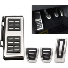 Bin1çeşit Vw Golf 7 8 Passat B8 Tiguan 2 Touran 2 T-Roc T-Cross Arteon Polo 5 Uyumlu Geçme Manuel Pedal Seti 4 Parça Siyah Krom