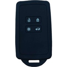 Bin1çeşit Renault Megane 4 Kadjar Talisman Clio 5 Dacia Duster Uyumlu Silikon Oto Anahtar Kumanda Kabı Kılıf Siyah