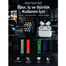Bin1çeşit Akıllı Saat, Bluetooth Kulaklık ve 7 Farklı Kordon Tek Kutuda Günlük Kullanım ve Spor Için