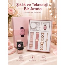 Bin1çeşit Kadınlar Için Dokunmatik Ekran Akıllı Saat ve Gamer Kablosuz Bluetooth Kulaklık Anc Özelliği