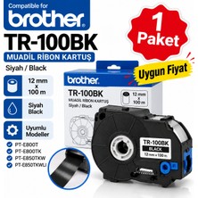 Puun Brother P-Touch TR-100BK 100 Metre Siyah Muadil Ribon Kartuş – PT-E800T / PT-E850TKW / PT-E850TKWLI Uyumlu