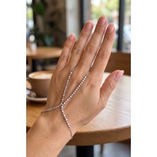 Mustran Gümüş Renk Pembe ve Beyaz Zirkon Taşlı Model Şahmeran