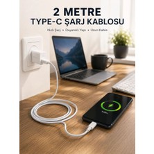 Dolozena Hızlı Şarj Destekli 2 Metre Type-C Kablo