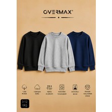 Overmax 3’lü Çocuk Kapüşonsuz Sweatshirt Seti – 3-12 Yaş