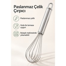 Paslanmaz Çelik Çırpıcı Metal Saplı Askı Halkalı