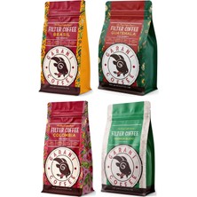 Garani Çikolata Notalı Dörtlü Filtre Kahve Seti 4 x 250 G 1000 G Öğütülmüş Orta Kavrum French Press