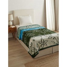 F.ACAR Home Collection Tek Kişilik Botanik Yaprak Desenli Pelüş Battaniye (160X220 Cm)