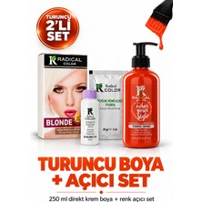 Radical Color Turuncu Su Bazlı Saç Boyası 250 ml + Yoğun Renk Açıcı Pudra Seti