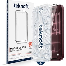 Str Store iPhone 18 Pro Max / 17 Pro Max ile Uyumlu Otomatik Hizalama Aparatlı Takılırken Toz Toplama Özellikli Ekstra Güçlendirilmiş Lazer Kesim Ekran Koruyucu Kırılmaz Cam