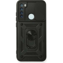 Bin1çeşit Redmi Note 8 Kılıf Pars Lens Yüzüklü Silikon - Siyah