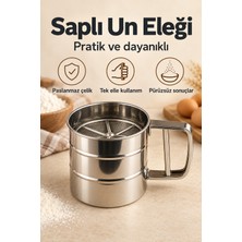 Paslanmaz Çelik Saplı Un Eleği Tek Elle Kullanımlı