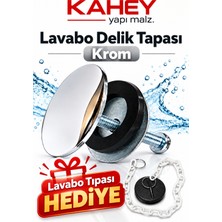 Kahey Lavabo Batarya Delik Kapatma Tapası Paslanmaz Krom  Modern Tasarım