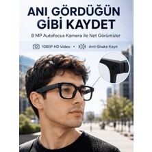 Str Store 3 Lensli Akıllı Kamera Gözlüğü Aı Görüntü Tanıma Çoklu Dil Çeviri 32 GB Hafıza Wifi ve Hızlı Şarj Özellikli