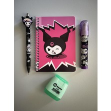 Gülümse Gel Kuromi Kırtasiye Seti Not Defteri Silgi Versatil Kalem Kalemtıraş Okul Set Defter