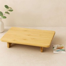 Bin1çeşit Bambu Ahşap Dikdörtgen Sunum Panosu 32.5X21.5 cm Ayaklı 5 cm