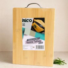 Bin1çeşit Metal Kulplu Bambu Kesme Tahtası 26X36X1.7 cm
