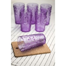 Bin1çeşit Akrilik Mor 6'lı Uzun Bardak & Su Meşrubat Bardağı 750 ml ( Büyük Boy & Cam Değildir )