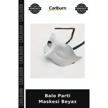 Carlburn Özel Üretim Kostüm Aksesuar Eğlence Yetişkin Çocuk Balo Parti Maskesi Beyaz