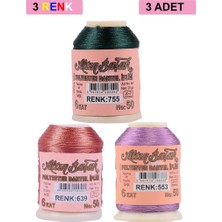 Bin1çeşit 3 Adet Altınbaşak Oya ve Dantel Ipi 20 gr - Royaleks - No: 639 - 553 - 755