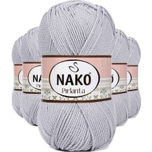 Bin1çeşit 5 Adet Pırlanta Amigurumi El Örgü Ipi Yünü Açık Gri 130