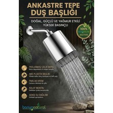 Banyonatural Yüksek Basınçlı Ankastre Tepe Duş Başlığı ve Borusu Duvardan Gömmeli Yağmur Etkili Duş Seti Krom