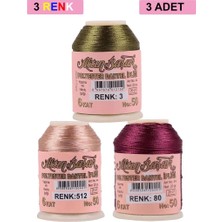 Bin1çeşit 3 Adet Altınbaşak Oya ve Dantel Ipi 20 gr - Royaleks - No: 512 - 080 - 003