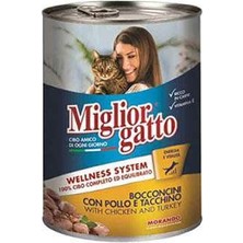 Bin1çeşit Tavuklu ve Hindili Yetişkin Kedi Konservesi 405 gr