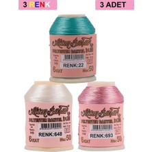 Bin1çeşit 3 Adet Altınbaşak Oya ve Dantel Ipi 20 gr - Royaleks - No: 648 - 693 - 022
