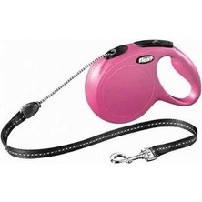 Bin1çeşit New Classic Otomatik Ip Köpek Gezdirme Tasması Medium 8 mt Pembe