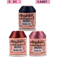 Bin1çeşit 3 Adet Altınbaşak Oya ve Dantel Ipi 20 gr - Royaleks - No: 500 - 186 - 028