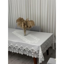 Bin1çeşit Masa Örtüsü Yemek Takımı 12 Kişilik 26 Parça Fransız Dantelli - Ekru1