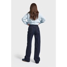 Beeke Kadın Jeans Yüksek Bel Bol Paça Salaş Rahat Kesim Wide Leg Jean Denim Kot Pantalon