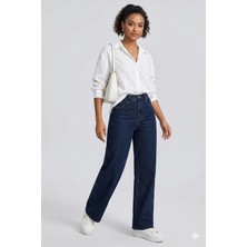 Beeke Emilia Kadın Palazzo Jeans Likralı Süper Yüksek Bel Salaş Rahat Denim Kot Pantolon Yeni Sezon