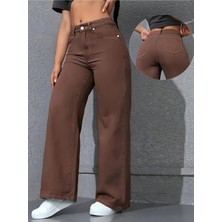 Adel Kadın 90's Likralı Süper Yüksek Bel Salaş Jeans Palazzo Kot Pantolon BEEKE1001