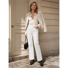 Beeke Gigi Kadın Palazzo Salaş Rahat Kesim Likralı Yüksek Bel Jeans Kot Pantolon Yeni Sezon