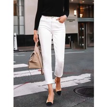 Beeke Astrid Kadın Jeans Boyfriend Mom Jean Yüksek Bel Denim Kot Pantolon