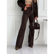 Beeke Layal My Kadın Jeans Yüksek Bel Bol Paça Salaş Rahat Kesim Wide Leg Jean Denim Kot Pantalon