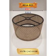 Dolozena Şık Antik Çağ Hasır Lambader Başlığı 35 cm Modern Tasarım
