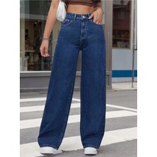 Beeke Kadın Palazzo Salaş Rahat Kesim Likralı Yüksek Bel Jeans Kot Pantolon Yeni Sezon