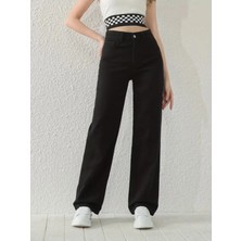 Beeke Layal My Zero Max Süper Yüksek Bel Wide Leg Jeans Likralı Salaş Paça Kot Pantolon