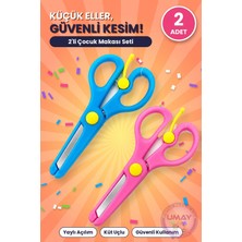 Tgb 2’li Çocuk Makası Seti | Yaylı Plastik Gövdeli Küt Uçlu Güvenli Okul ve Etkinlik Makası