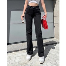 Beeke Trend Jean Place Yüksek Bel Likralı Bol Paça Palazzo Pantolon