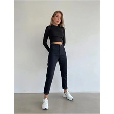 Beeke Mia Kadın Solmaan Siyah Süper Likra Trend Pantolon