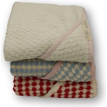 Str Store Hediye PAKETLI%100 Pamuk Organik Renkli, Bebek, Yenidoğan, Havlu, Bornoz, Kundak, Kapşonlu (Beyaz Pembe)