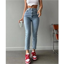 Beeke Lily Kadın Mavi Esnek Trend Kar Yıkama Jean