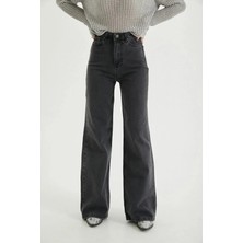 Jeannine Kadın Jeans Füme Yüksek Bel Palazzo Salaş Bol Paça Denim Kot Pantolon Beekeplzfüme-01