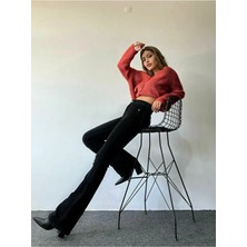 Beeke S.t.a.r Lina Siyah Ispanyol Paça Likralı Flare Jeans Kot Pantolon 2024