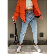 Beeke Kadın Gold Skinny Dar Mom Buz Kar Mom Likralı Yüksek Bel Fit Mom Jeans 2024